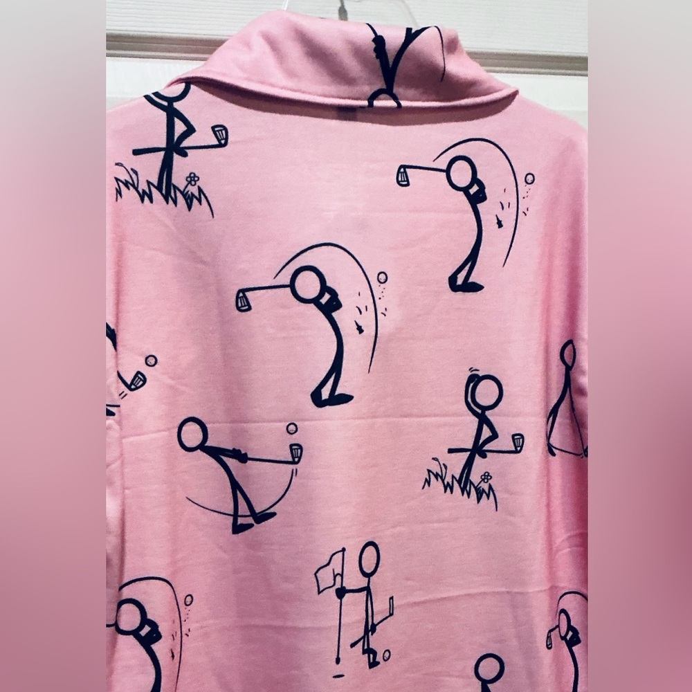 Acegolfs NWT Pink Stick Figure Golf Pullover Woman’s Size Large Activewear - Picture 7 of 13